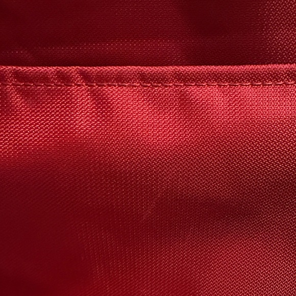 Chaps Red Tote with Brown Trim and Dual Handles - Picture 5 of 11